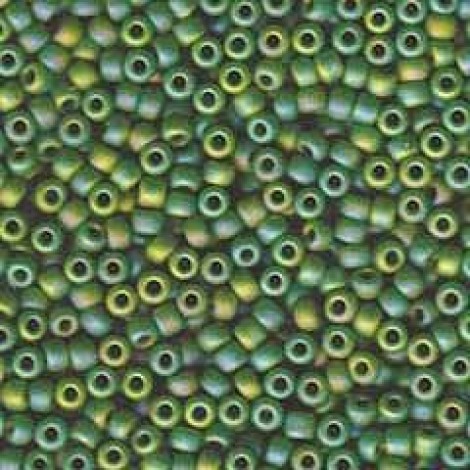 8/0 Miyuki Seed Beads - Opaque Green AB - 10gm