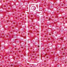 8/0 Miyuki Duracoat Seed Beads - Silver Lined Dyed Pink - 22gm