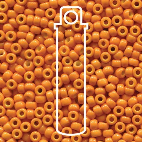 8/0 Miyuki Seed Beads - Duracoat Opaque Dyed Orange - 22gm