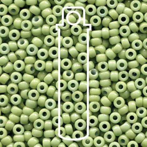 8/0 Miyuki Seed Beads - Duracoat Opaque Dyed Spring Green - 22gm 8/0 Miyuki Seed Beads - Duracoat Opaque Dyed Spring Green - 22gm