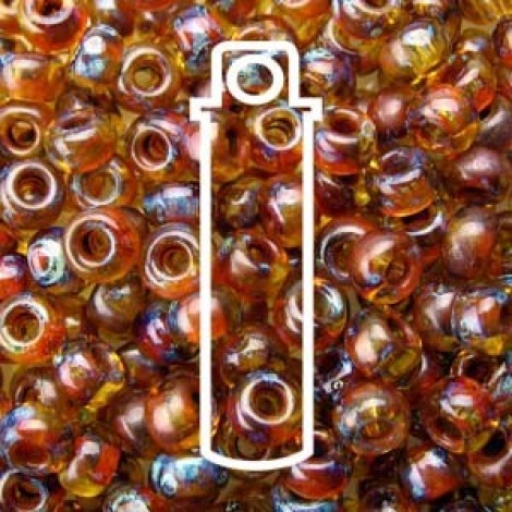6/0 Miyuki Seed Beads - Picasso Saffron Transparent