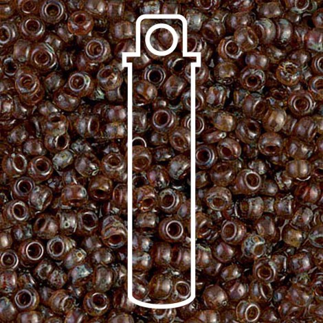 8/0 Miyuki Seed Beads - Picasso Transp Light Smokey Topaz -22gm 8/0 Miyuki Seed Beads - Picasso Transp Light Smokey Topaz -22gm