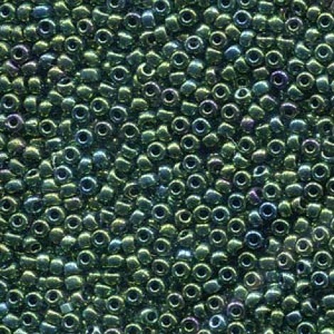 8/0 Miyuki Seed Beads - Metallic Green Iris - 100gm Bulk Pack