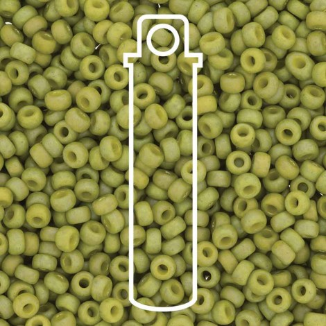 8/0 Miyuki Duracoat Seed Beads - Frost Opaque Glaze Olive - 22gm