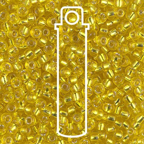 8/0 Miyuki Seed Beads - Silver Lined Yellow - 22gm 8/0 Miyuki Seed Beads - Silver Lined Yellow - 22gm