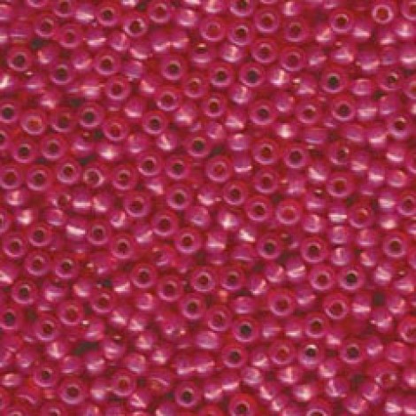 8/0 Miyuki Seed Beads - Dyed Dark Rose Silver Lined Alabaster - 22gm 8/0 Miyuki Seed Beads - Dyed Dark Rose Silver Lined Alabaster - 22gm