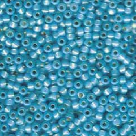 8/0 Miyuki Seed Beads - Dyed Silver Lined Aqua Alabaster - 20gm