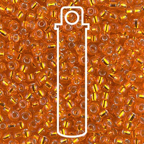 8/0 Miyuki Seed Beads - Silver Lined Orange - 22gm