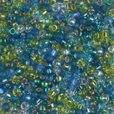 8/0 Miyuki Seed Beads - Electric Blue Lagoon Mix