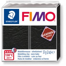 Fimo Leather Effect Polymer Clay - Black - 57gm