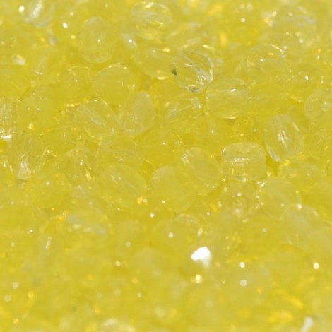 4mm Czech Firepolish Beads - Citrine - Pack of 50