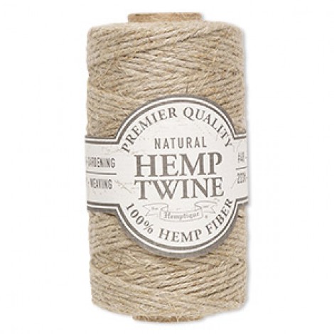 Hemptique 2mm (48lb) Rustic Natural Polished Hemp Cord - 197ft