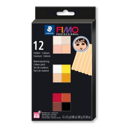 Fimo Professional Doll Art Polymer Clay Colour Pack - 12 x 25gm 