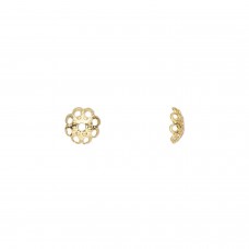 6mm Gold Plated Brass Filigree Beadcaps - Pack of 20
