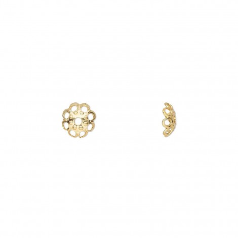 6mm Gold Plated Brass Filigree Beadcaps - Pack of 20