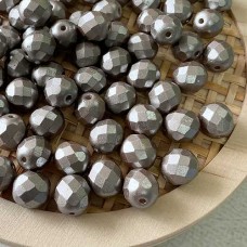 8mm Czech Firepolish Beads - Pastel Cocoa - Pack of 20