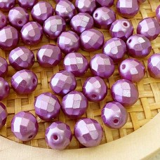 8mm Czech Firepolish Beads - Pastel Lilac - Pack of 20