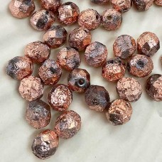 8mm Czech Firepolish Beads - Etched Full Capri - Pack of 20