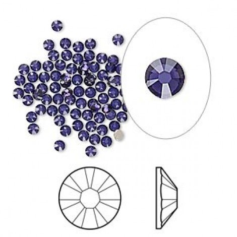 2.1mm SS7 Swarovski Crystal Flatbacks - Purple Velvet