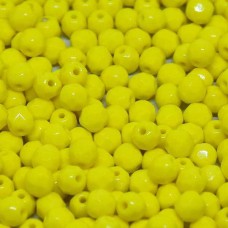4mm Czech Firepolish Beads - Lemon - Pack of 50