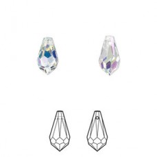 11x5.5mm Crystal Passions® 6000 Faceted Top Drilled Drops - Crystal AB - Pack of 2