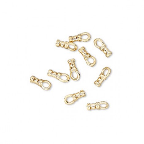 4x2mm (1mm ID) Gold Plated Cord End Crimp with Loop