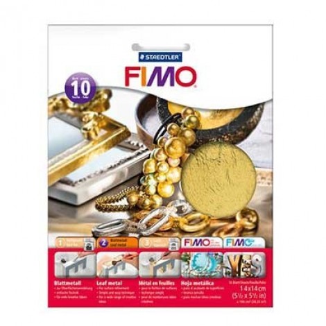 Staedtler Fimo Leaf Foil Sheets - Gold - Pack of 10 Sheets