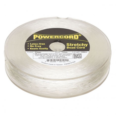 1mm Powercord Clear Non-Latex Elastic Cord - 100m