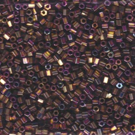 8/0 Miyuki Hex Cut Seed Beads - Metallic Purple Gold Iris- 5gm 8/0 Miyuki Hex Cut Seed Beads - Metallic Purple Gold Iris- 5gm