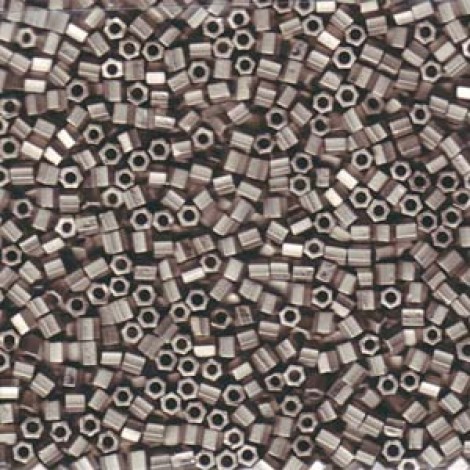 8/0 Miyuki Hex Cut Seed Beads - Metallic Nickel - 5gm