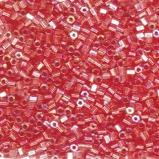 8/0 Miyuki Hex Cut Seed Beads - Salmon Lined Crystal AB - 12.5gm