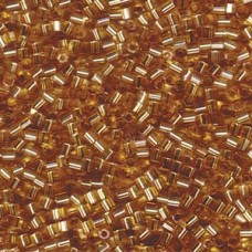 8/0 Miyuki Hex Cut Seed Beads - Silver Lined Gold