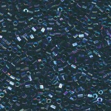 8/0 Miyuki Hex Cut Seed Beads - Blue Lined Aqua AB - 12.5gm