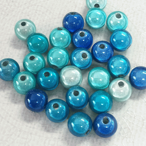 8mm Miracle Beads - Blues Mix - Pack of 10