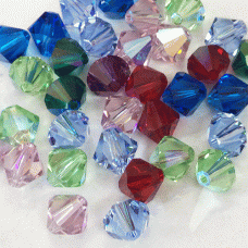 8mm Swarovski Crystal Bicones - Gemtones Mix - Pack of 10
