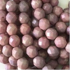 8mm Czech Firepolish Beads - Luster Opaque Amethyst - Pack of 20