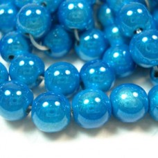 8mm Blue Japanese Miracle Beads - Pack of 10
