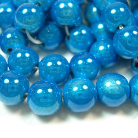 8mm Blue Japanese Miracle Beads - Pack of 10
