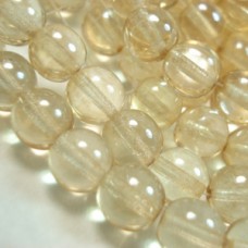 8mm Czech Round Glass Beads - Trans Lustre Champagne