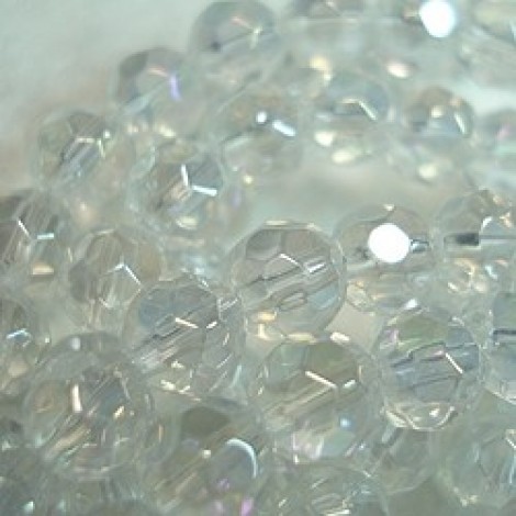 6mm Faceted Crystal AB Glass Beads