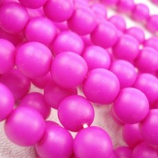 10mm Czech Round Glass Beads - Neon Purple