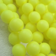 8mm Czech Round Glass Beads - Neon Yellow