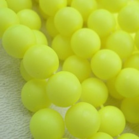 8mm Czech Round Glass Beads - Neon Yellow - Pack of 20 8mm Czech Round Glass Beads - Neon Yellow - Pack of 20