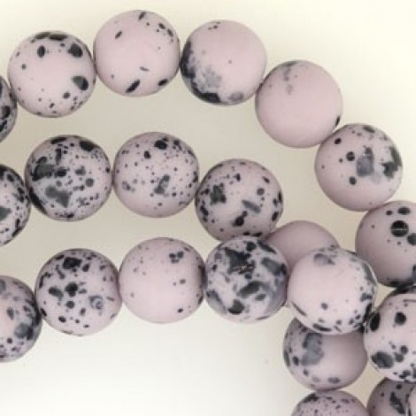 8mm Czech Round Glass Beads - Birds Egg - Lavender