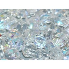 8mm Czech Fire-Polish Glass Beads - Crystal AB - Pack of 20