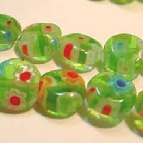 round flat glass beads