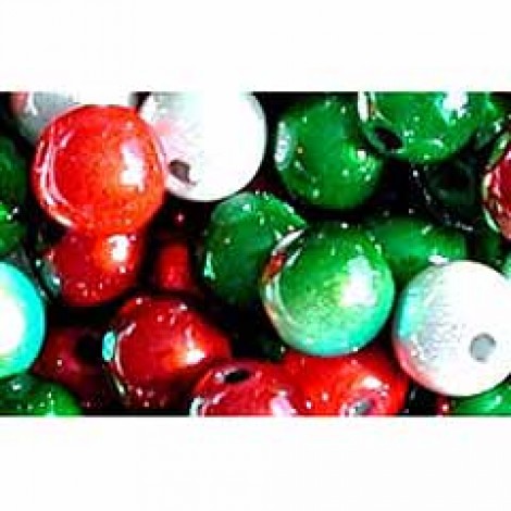 8mm Miracle Beads - Christmas Mix - Pack of 10