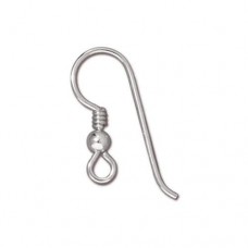 22mm TierraCast 20ga Sterling Silver Earwires with Ball + Coil