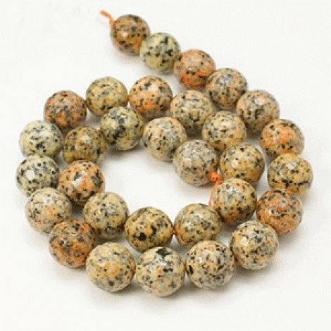 12mm Natural Effloresce Agate Beads - Goldenrod