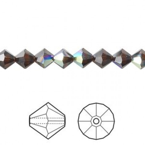 8mm Swarovski Crystal Bicones - Montana AB - Pack of 2